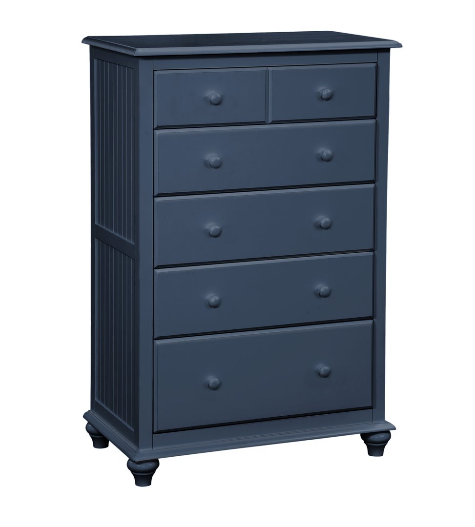 Cottage Bedroom - Five Drawer Chest in Denim | John Thomas Furniture