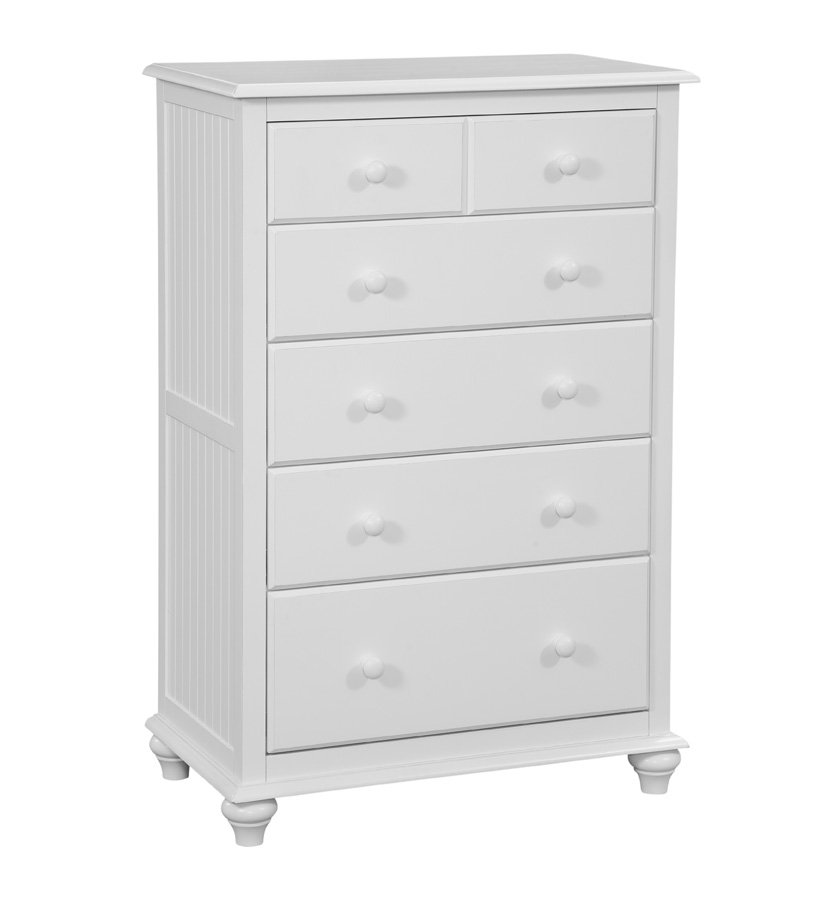 Cottage 5 Drawer Chest in White John Thomas Furniture
