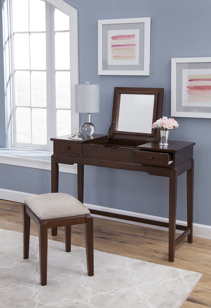 Home Accents Vanity in Espresso John Thomas Furniture