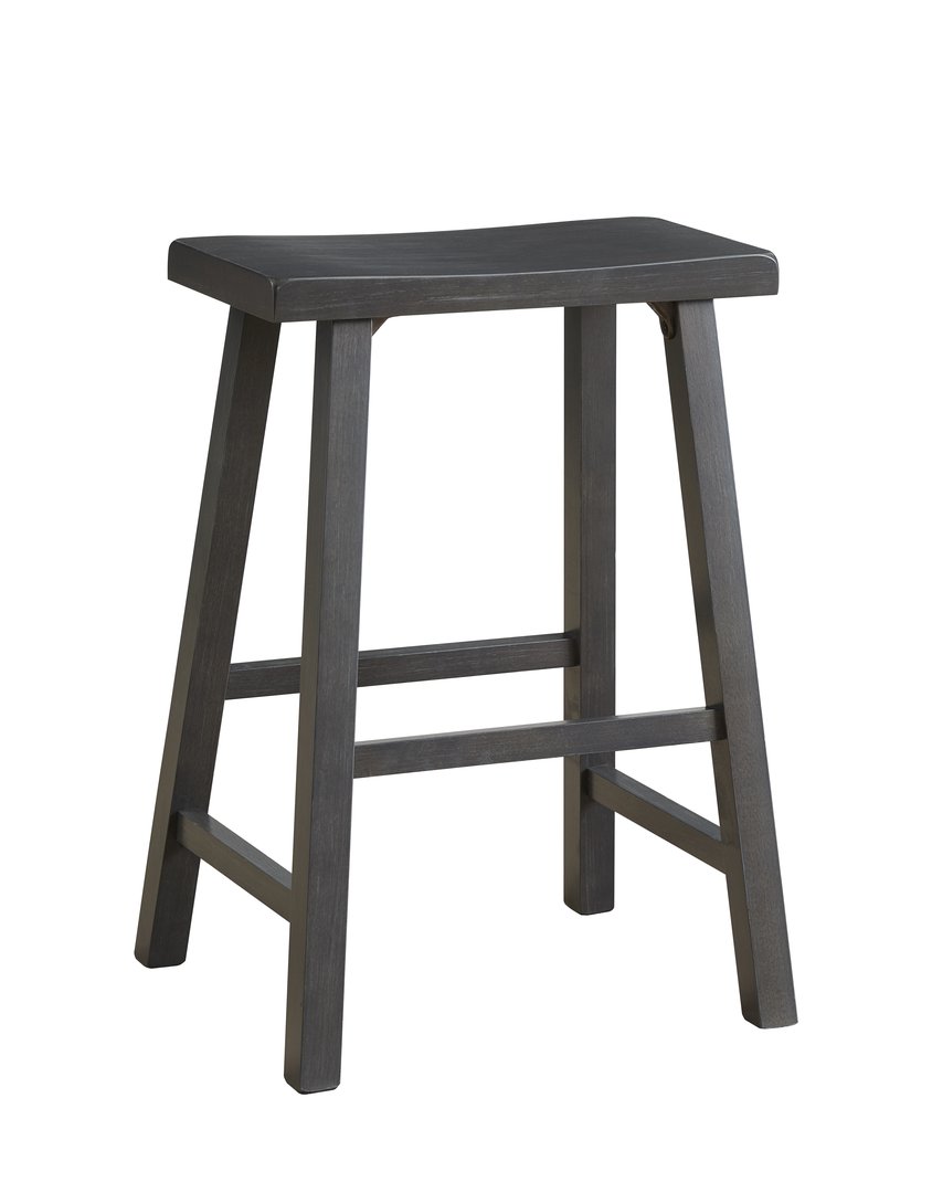 Dining Essentials- Saddle Seat Heather Gray Stool | John Thomas
