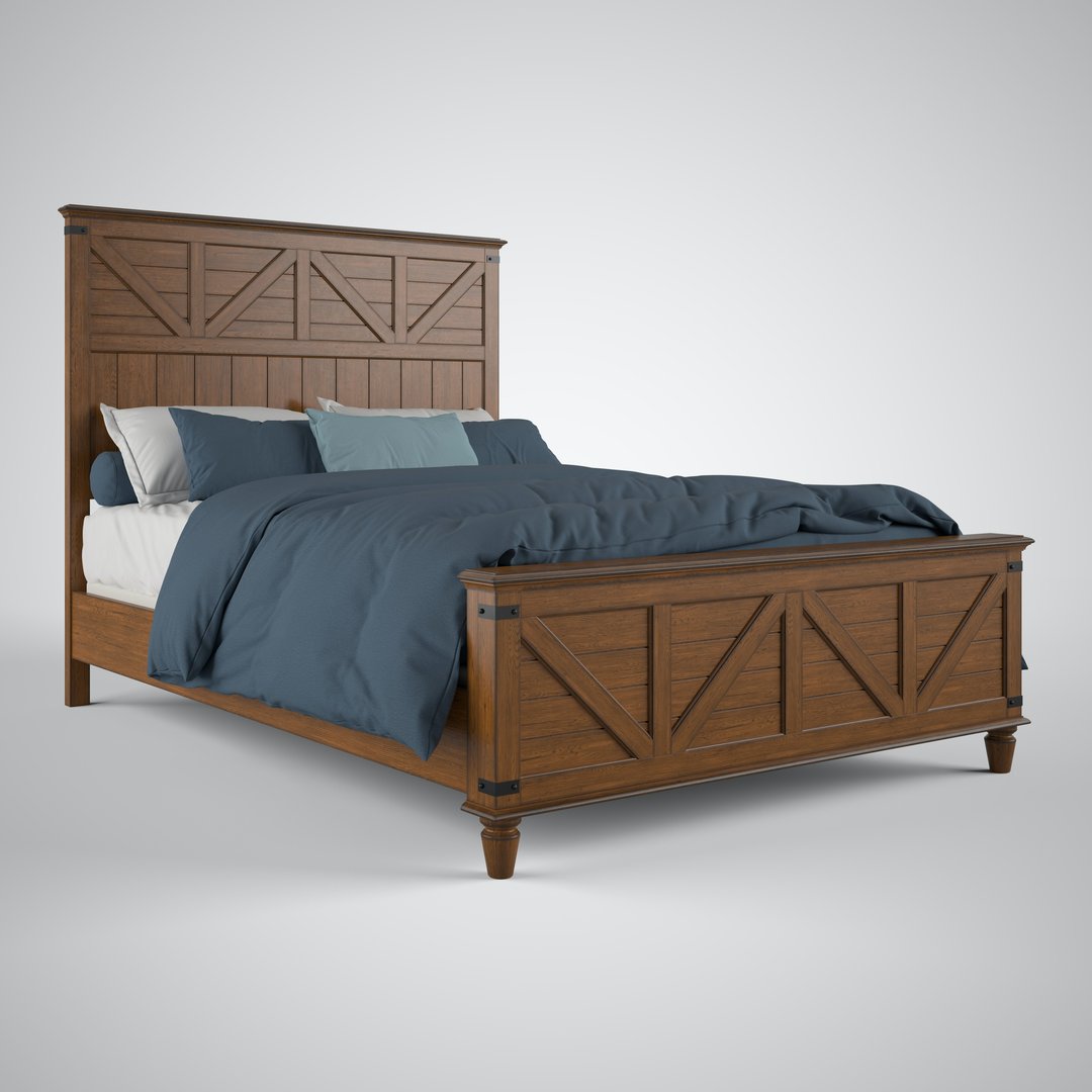 Farmhouse Chic Rustic King Bed Set in Bourbon | John Thomas Furniture