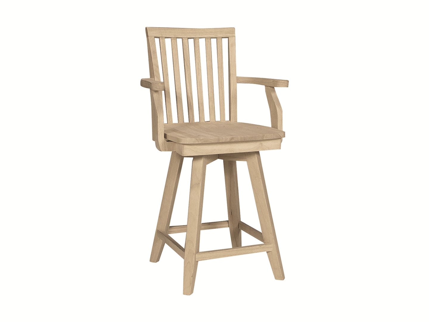24'' Mission Swivel Counter Stool w/Arms | John Thomas Furniture