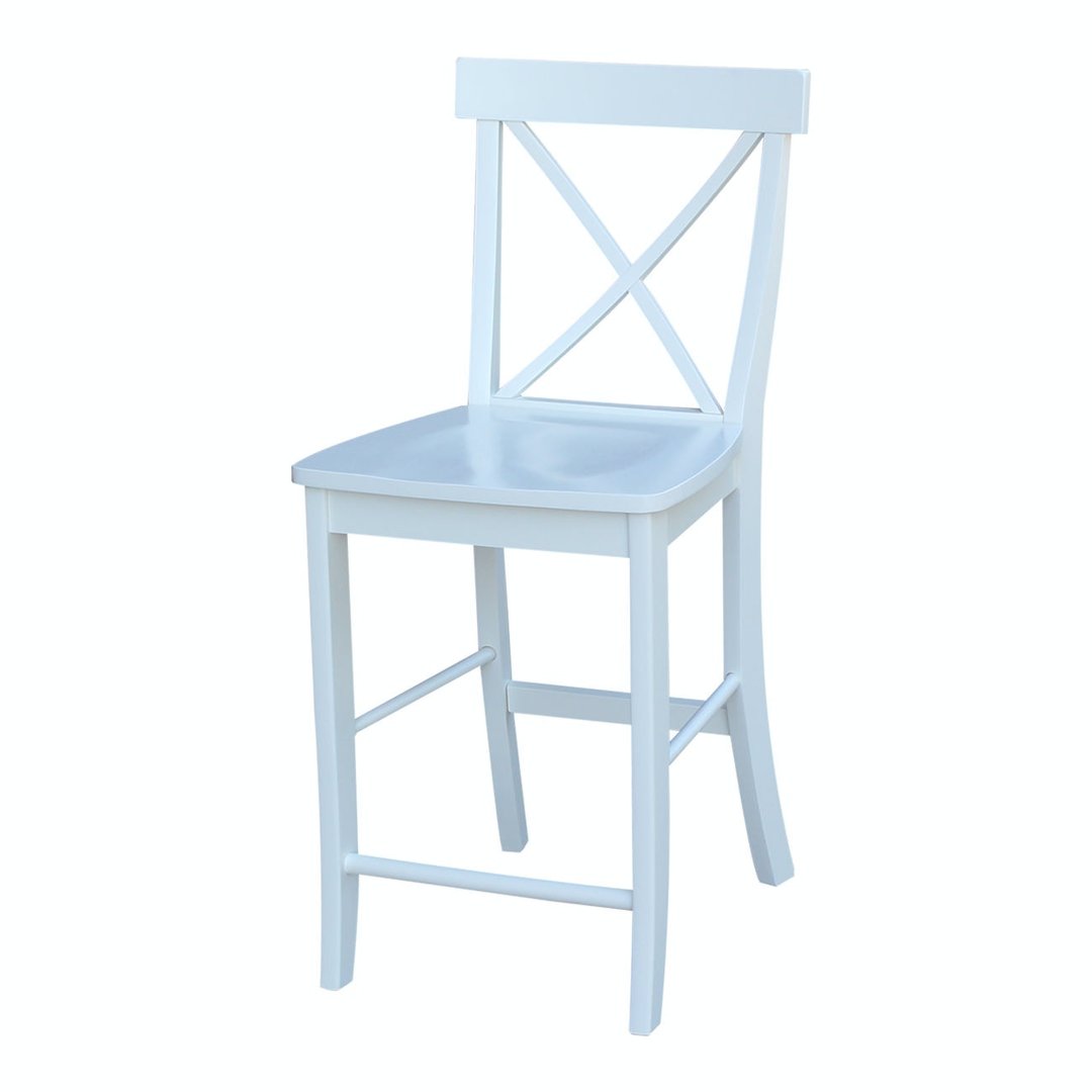 Hampton Collection XBack Stool in Pure White John Thomas Furniture