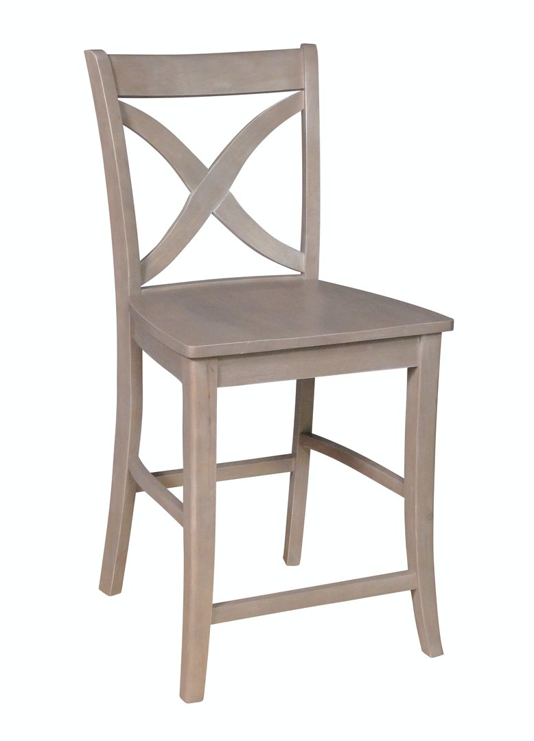 Cosmopolitan Collection 24" Salerno Stool in Taupe Gray John Thomas