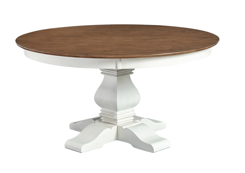 Vista Collection 60'' Round Table Tp w/Banks Pedestal Base in Hickory ...